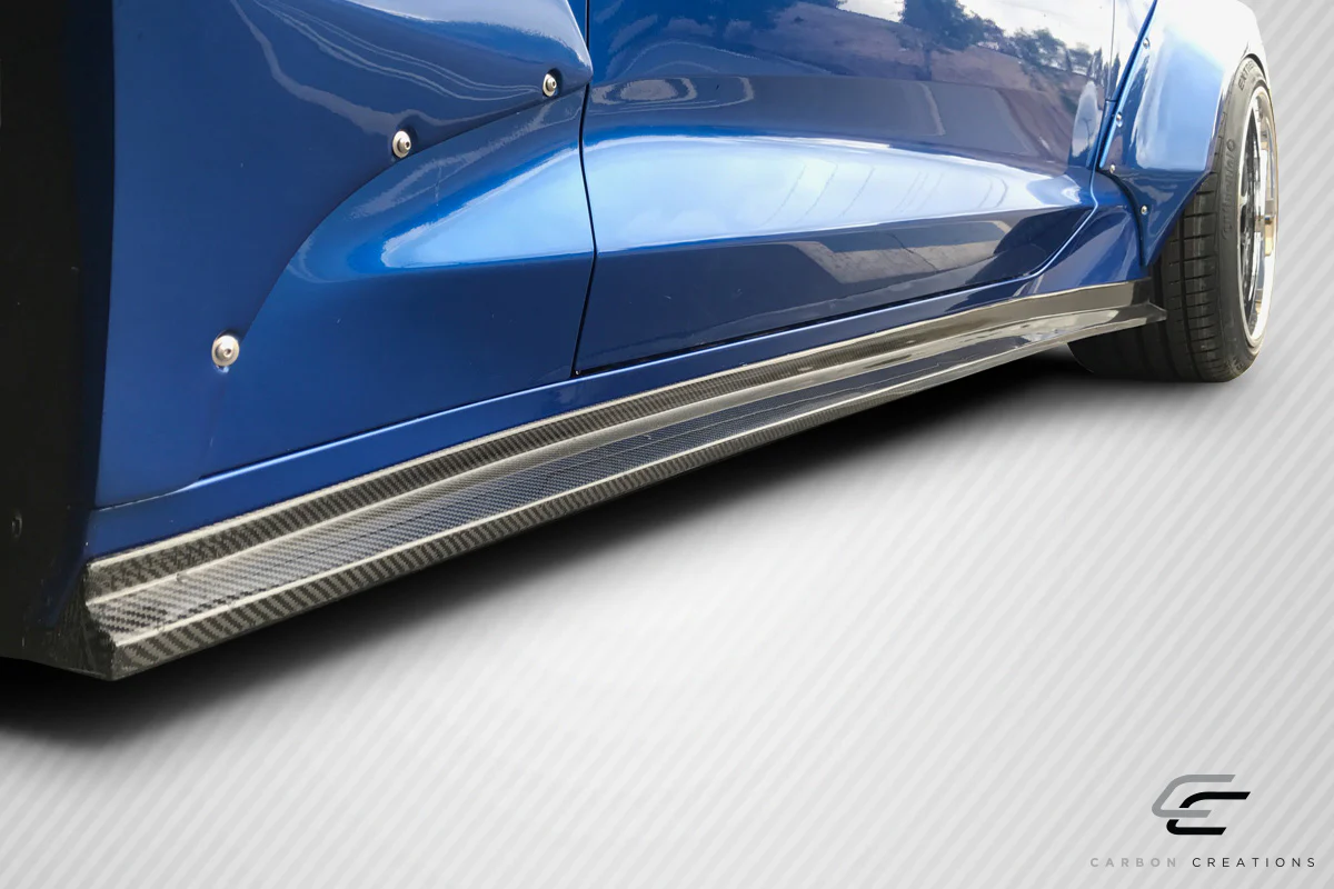 Chevrolet Camaro (2016-2023) Carbon Fiber Grid Side Splitters - Image 7