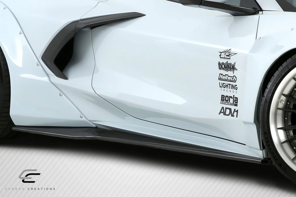 Chevrolet Corvette C8 Carbon Fiber Gran Veloce Side Skirt Splitters - Image 6
