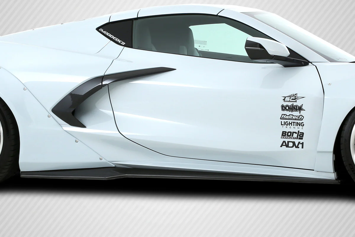 Chevrolet Corvette C8 Carbon Fiber Gran Veloce Side Skirt Splitters - Image 7