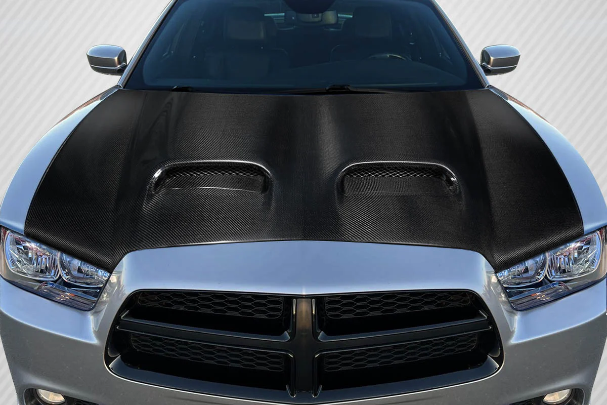 Dodge Charger (2011-2014) Carbon Fiber Redeye Look Hood - Image 5