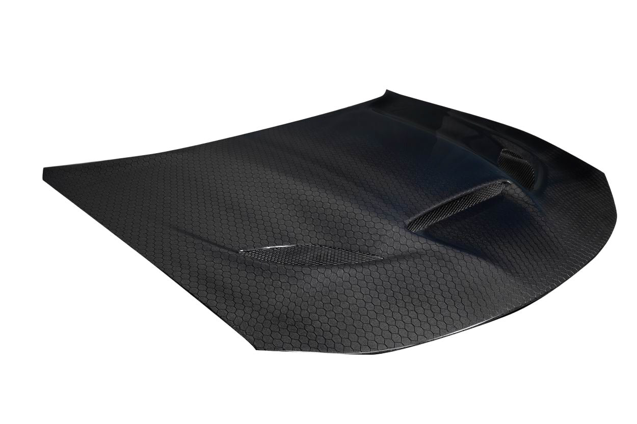 Dodge Charger (2015-2023) Carbon Fiber Geo6ix Dritech Hellcat Look Hood - Image 3