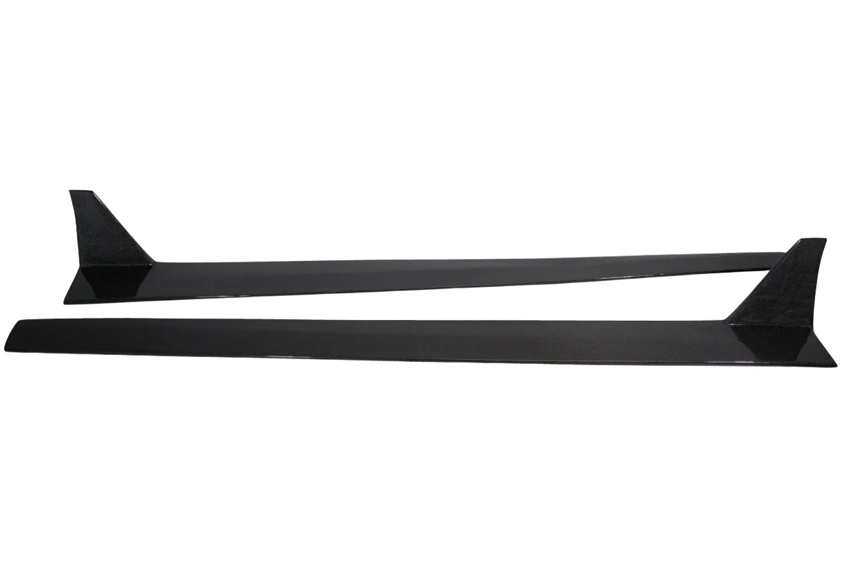 Ford Mustang (2015-2023) Carbon Fiber Grid V2 Side Skirts Rocker Panels - Image 2