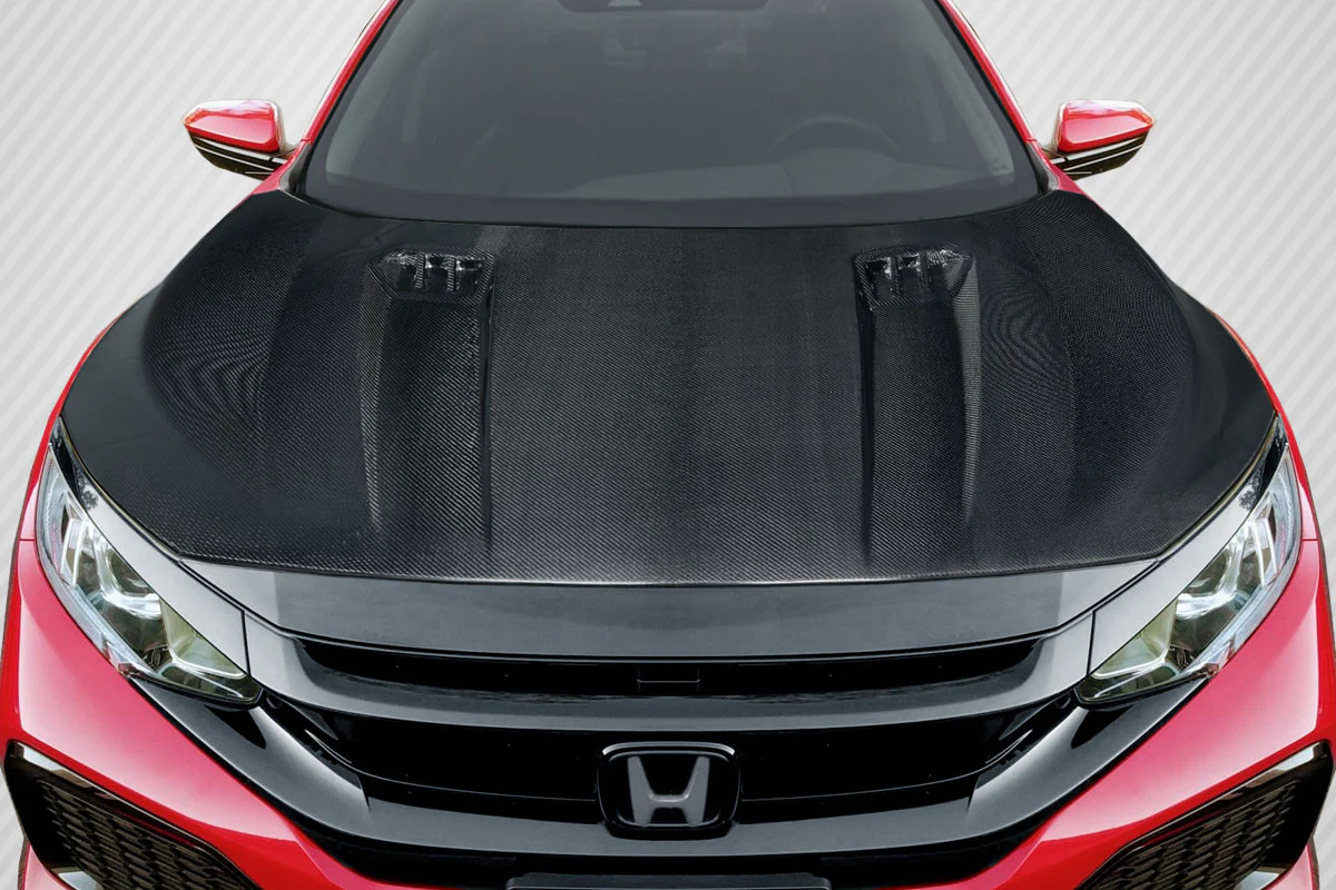 Honda Civic (2016-2021) Carbon Fiber Broman Hood - Image 5