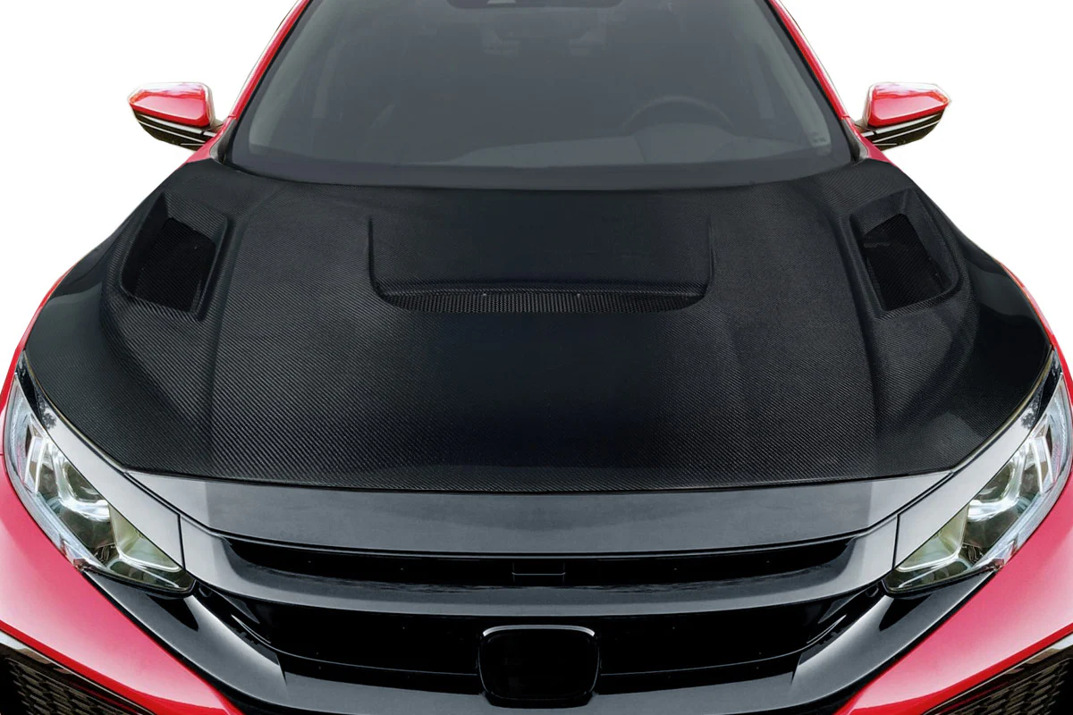 Honda Civic (2016-2021) Carbon Fiber Shingo Hood - Image 5