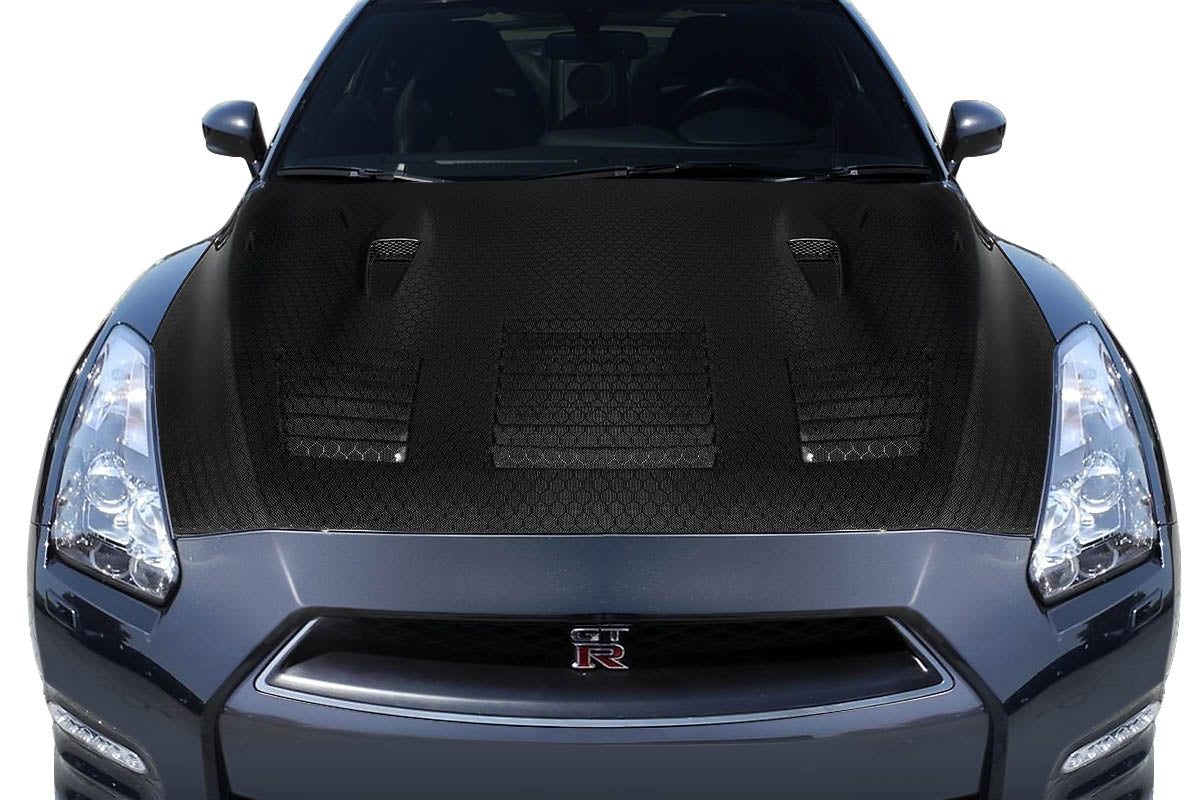Nissan GT-R R35 (2009-2016) Carbon Fiber Geo6ix GT2 Hood - Image 5