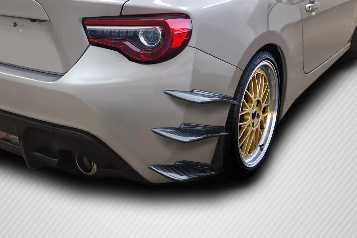 Scion FR-S / Toyota 86 / Subaru BRZ Carbon Fiber GT500 V3 Rear Bumper Canards - Image 7
